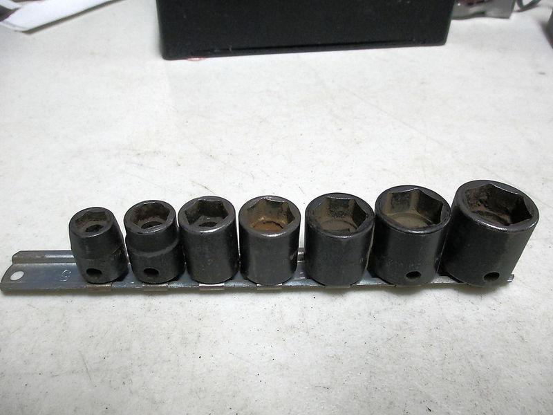 Find SNAP ON 3/8" DRIVE 7 PC SHALLOW SAE 6 POINT IMPACT SOCKET SET in
