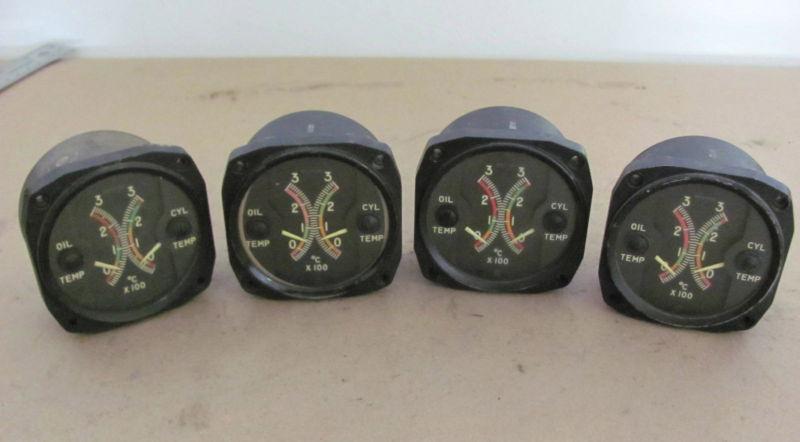 Warbird /vintage aircraft oil & cylinder temp indicators - lot of 4