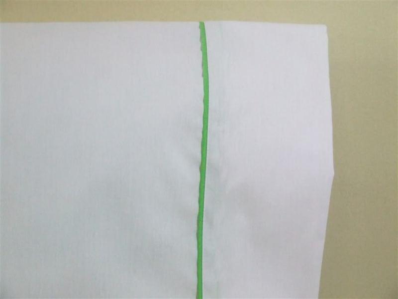 34x75 bunk rv sheet set camper sheets cotton/polyester white w/lime trim new!