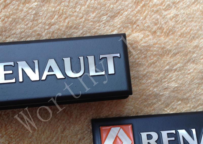2x for renault unique design floor mat carpet emblem badge aluminum 1*3 inch