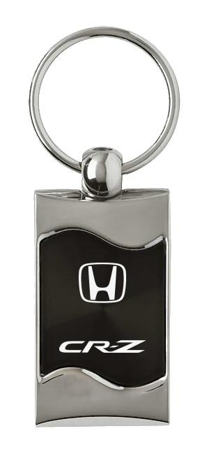 Honda crz black rectangular wave metal key chain ring tag key fob logo lanyard
