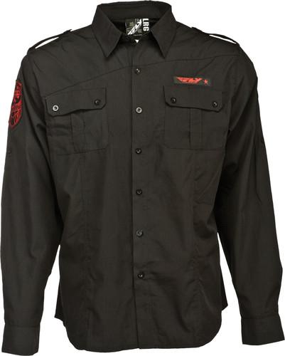Fly racing long sleeve button shirt black x-large