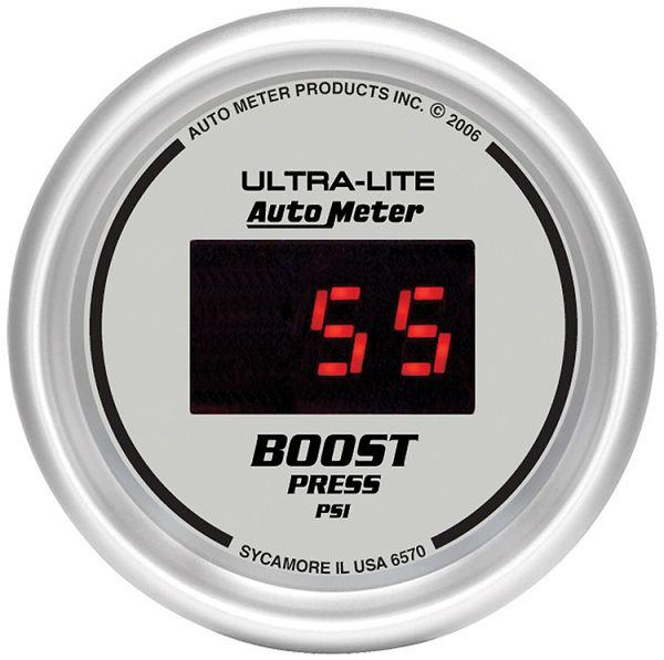 Auto meter 6570 ultra lite digital 2 1/16" mechanical boost gauge 0-60 psi