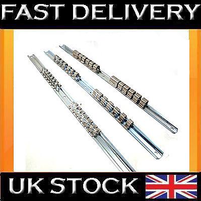 3pc socket rail set sockets retaining storage holder 1/4" 1/2" 3/8"