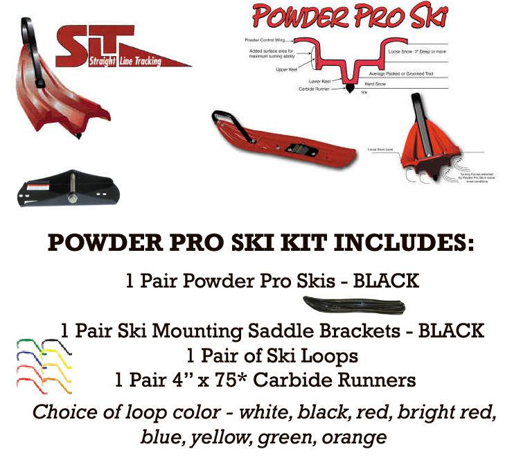 Polaris 80+ indy, edge, 600rr, iq racer slp powder pro black skis mounts carbide