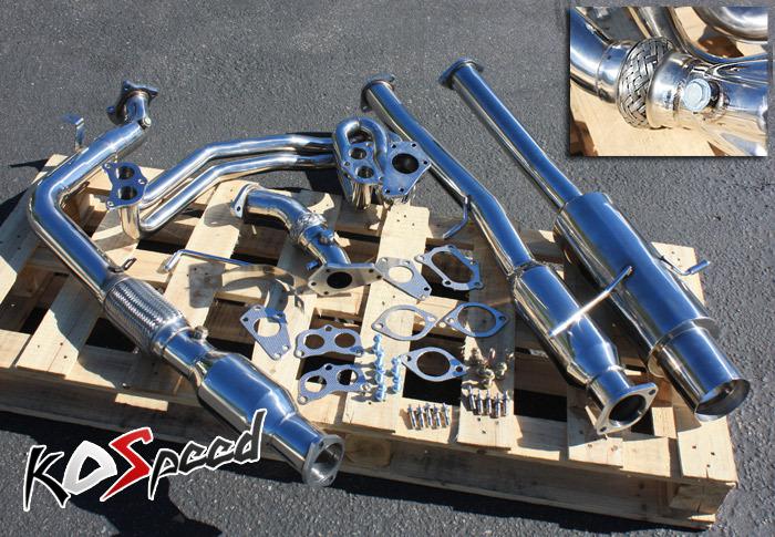 Stainless steel header+4.5" tip turbo back turboback exhaust system impreza wrx