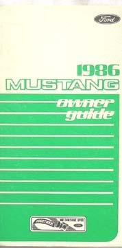 1986 ford mustang   owners manual original