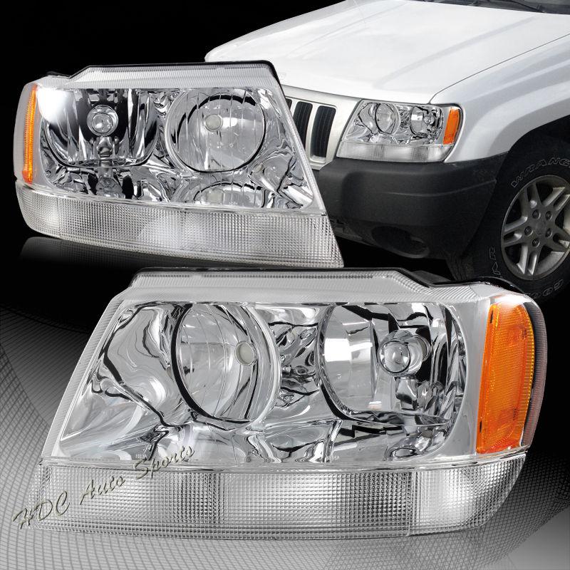 Sell 9904 Jeep Grand Cherokee Chrome Housing Clear Lens Amber
