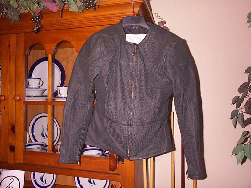 Ladies leather motorcycle  jacket frank thomas lady rider jacket zip out lining 