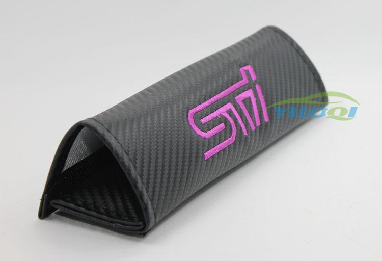A Pair carbon fiber Seatbelt Cover Shoulder Pad Pads For SUBARU STI All models, US $0.99, image 2