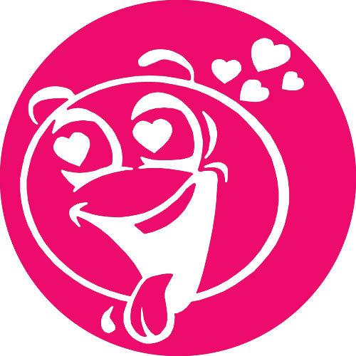 Emoticon love / valentine vinyl decal for auto or home