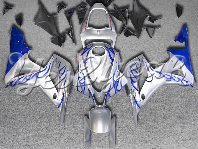 Injection molded fit 2007 2008 cbr600rr 07 08 dk.blue flames fairing zh573