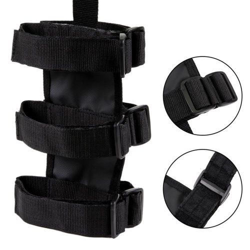 Car suv truck black nylon roll bar portable fire extinguisher holder strap black