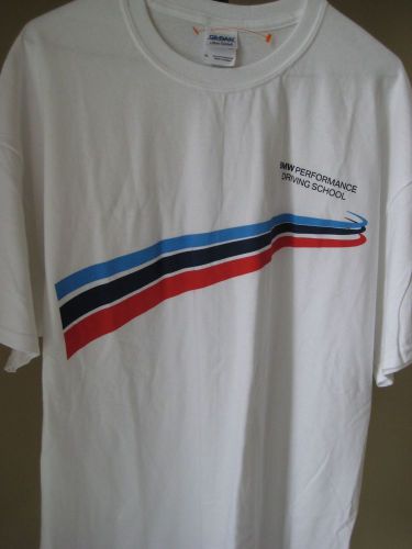"bmw performance driving school" white xl cotton t-shirt