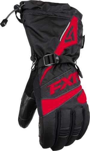 Fxr mens fuel black / red cold weather snowmobile gloves - large  - new