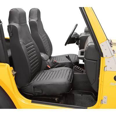 Bestop seat covers front high back vinyl fabric black diamond jeep wrangler pair