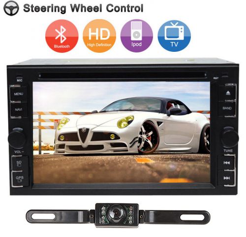 6.2" hd touch screen double 2 din car radio dvd player bluetooth ipod tv +camera