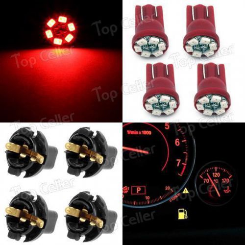 Sell 4xT10 Red LED 194 Socket Instrument Panel Cluster Bulb Dashboard