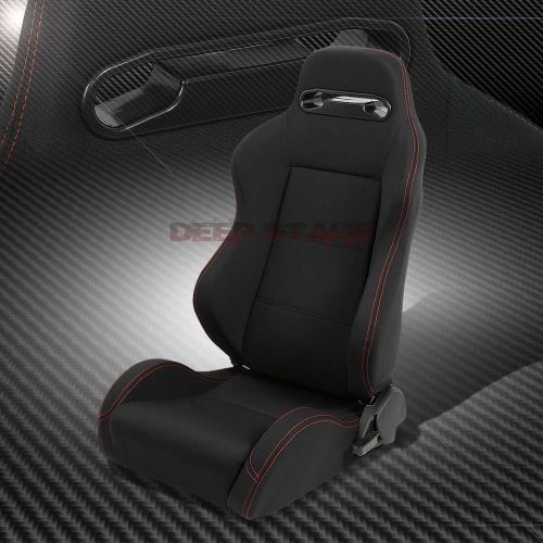 Type-r black+red stitches sports style racing seats+mounting slider driver side