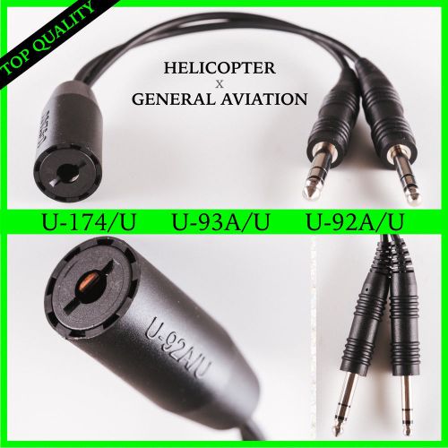 Helicopter to general aviation headset adapter cable - david clark avcomm, u 174