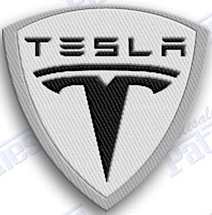 Tesla  auto car  iron on embroidery patch 2.3 x 1.7 embroidered patches racing
