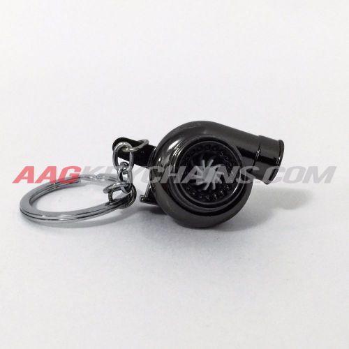 Turbo keychain 2nd-generation-us-dual-turbo-spinning keyring fob black chrome