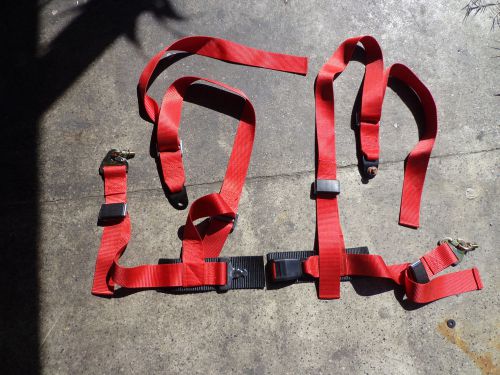 Race car  red  safety harness race car seat belts