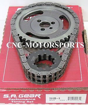 Sa gear 78100-9r 250 double roller timing chain set 9 keyway sb chevy 350 400