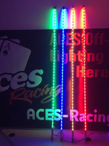 Led lighted whip &amp; flag - 5' foot orange - utv / atv / sandrail / rzr