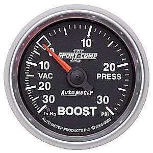 Auto meter 3603 sport-comp series gauge 2-1/16&#034; boost/vacuum mechanical