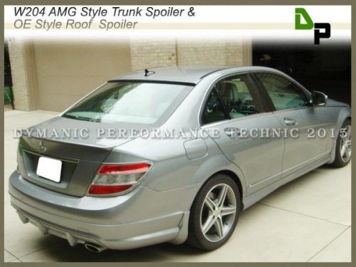 #775 silver amg trunk spoiler &amp; oe roof wing for benz w204 c250 c300 sedan 08-14