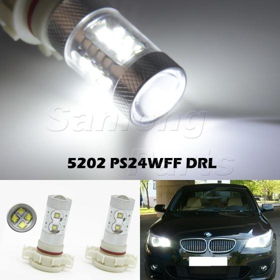 High power cree bright white led fog light bulbs 6000k 60 watt h16 5202 5201
