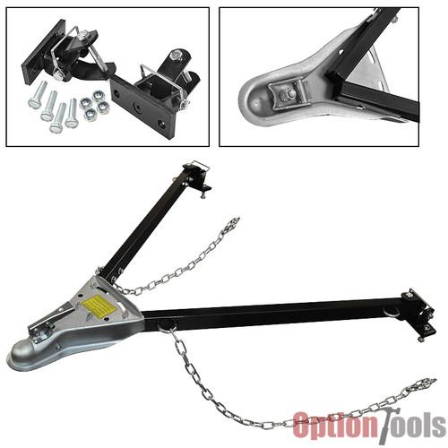 5000lb adjustable tow towing bar bumper mount w/ chains rv car truck jeep tow hd
