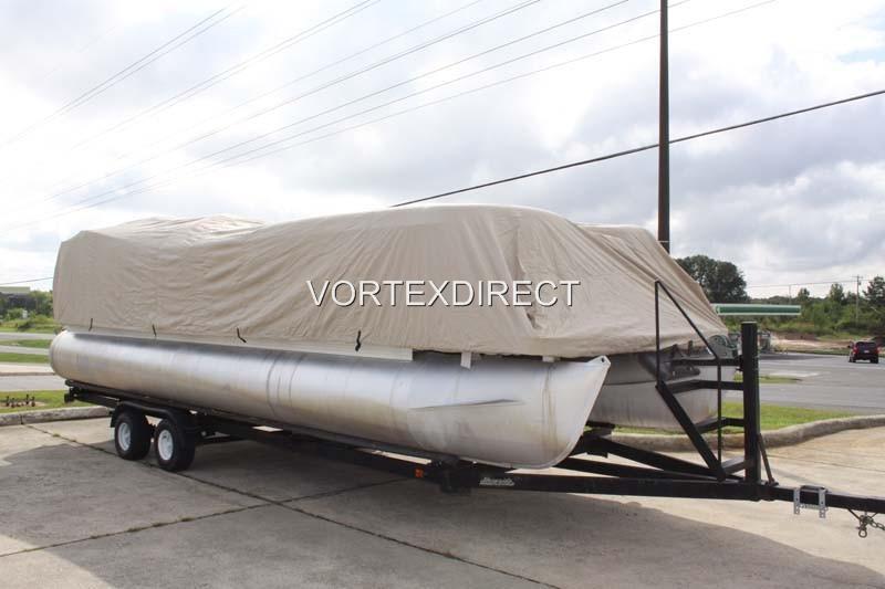 New vortex beige/tan 28 ft / 28 foot pontoon boat cover/ with strap system