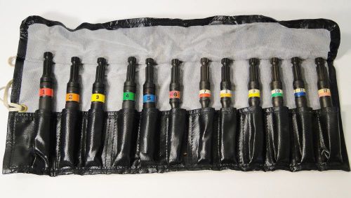 12 pc chicago pneumatic "c" spline tork bar kit c-052329 aircraft tools