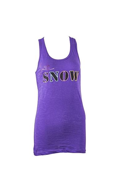 Divas snow gear ladies love snow tank top - purple (sm / small)