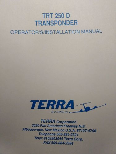 Terra trt-250d transponder install &amp; owner's manual