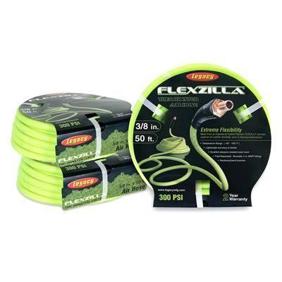 Legacy hose assembly 3/8"x25' air hose hybrid polymer/green 300 psi maximum