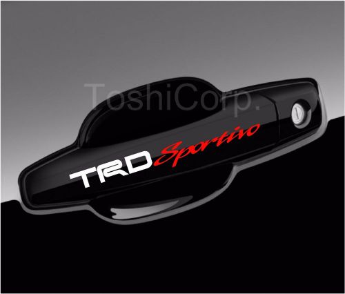 4 trd sportivo stickers decals door handle mirror tacoma toyota sport white/red