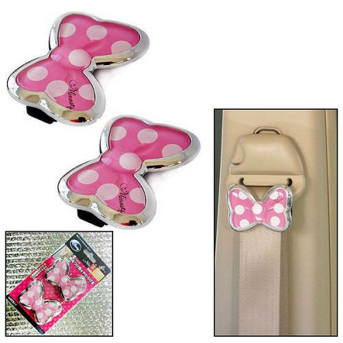 Set of two clips adjustable safety belt for car auto / minnie mouse