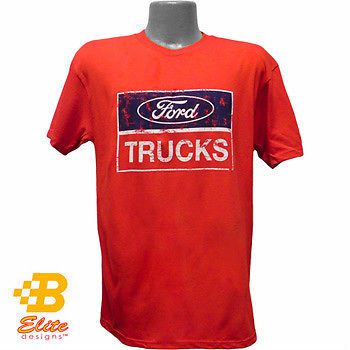 Bright red ford truck tee shirt ready for mud, sun, and fun gear headz products