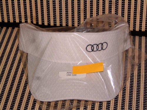 Audi collection new white mesh sports visor with audi logo (rings) new in bag!