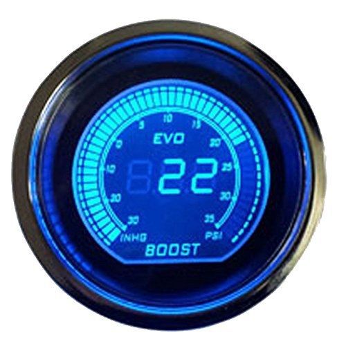 E support 2&#034; 52mm blue red turbo boost vacuum car digital led gauge meter smoke