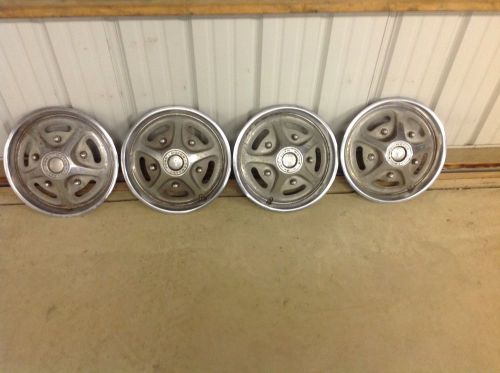 Vintage ford truck f-100/150 hub caps 15 inch (4) mag style oem 1973-1986