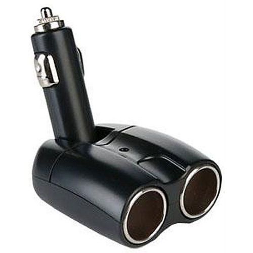 Auto car charger adapter 12v led cigarette lighter swivel head dual port socket