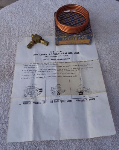 Vintage 1953-62 chevy chevrolet 6 cylinder rocker arm oil line kit 6291 nos