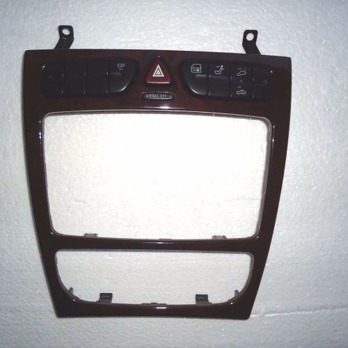01-05 mercedes c230 w203 center console dash switch climate radio trim wood oem