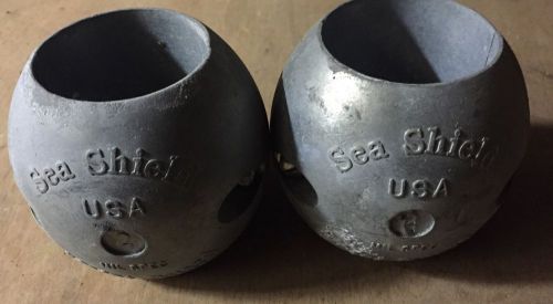 Pair 2 sea shield marine 2" streamlined shaft collar sacrificial boat zinc lot