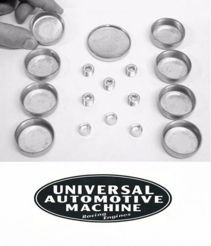 Steel freeze plugs &amp; oil galley plugs kit for chevy 267 283 302 305 307 327 350