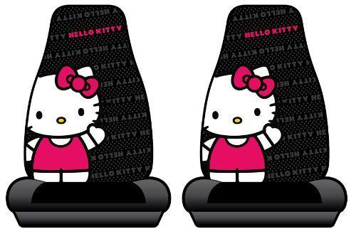 Hello kitty sanrio waving car truck suv bucket seat covers - pair